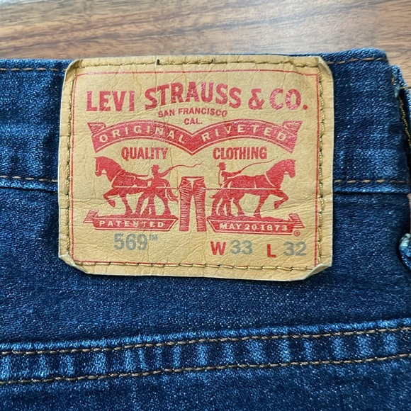 Levi’s Men’s 569 Loose Straight Fit Dark Wash Denim Jeans 33x32 - Picture 5 of 5